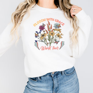Sweatshirt Fleur sauvage éclair Vintage Rocker