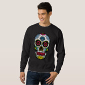 Sweatshirt Fleur Sugar Crâne Âmes Jour Muertos Jour De Mort H (Devant entier)