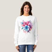 Sweatshirt Fleurs à l'aquarelle conception florale (Devant entier)