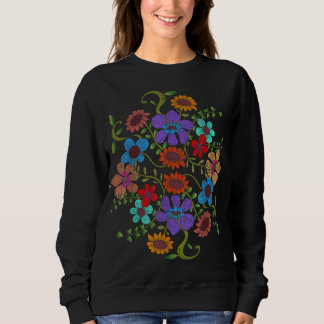 Sweatshirt Fleurs botaniques Vintage Floral Fleur sauvage Bot