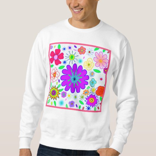Sweatshirt Fleurs colorées Motif (Devant)