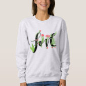 Sweatshirt Fleurs d'amour dessinées à la main (Devant)