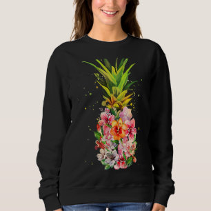 Sweatshirt Fleurs d'ananas femmes Aloha Hawaii Vintage Hawai