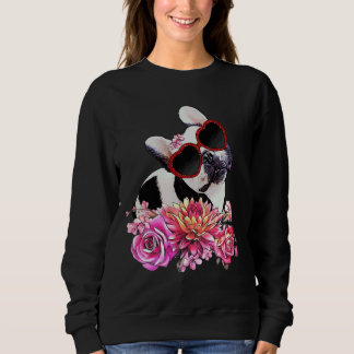 Sweatshirt Fleurs De Couronne Et Lunettes De Soleil Coeur De
