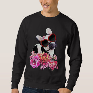 Sweatshirt Fleurs De Couronne Et Lunettes De Soleil Coeur De