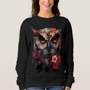 Sweatshirt Fleurs de hibou Amoureux des animaux Imaginaires -
