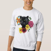 Sweatshirt Fleurs de Portrait Jaguar Noir (Devant)