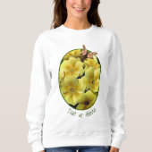 Sweatshirt Fleurs De Primrose Jaune Et Papillon Personnalisé (Devant)