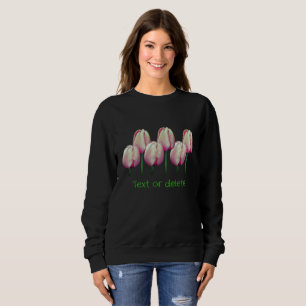 Sweatshirt Fleurs de tulipes roses personnalisées
