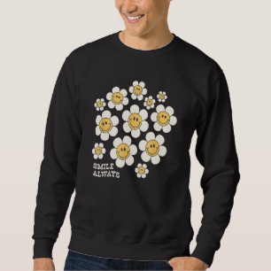 Sweatshirt Fleurs de visage de sourire jaune sourire toujours