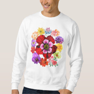 Sweatshirt Fleurs – Dessin de fleur botanique élégant 