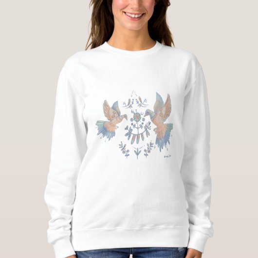 Sweatshirt fleurs et oiseaux (Devant)