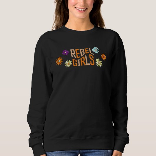 Sweatshirt Fleurs Graphiques Rebelles Filles (Devant)