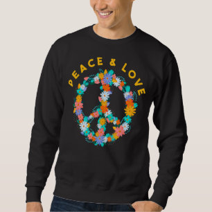 Sweatshirt Fleurs Hippie Costume Paix Signale Paix Et Amour