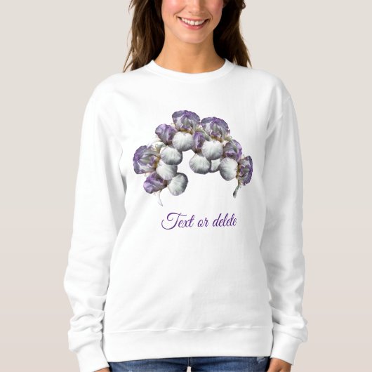 Sweatshirt Fleurs Iris Personnalisées (Devant)
