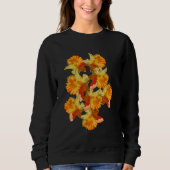 Sweatshirt Fleurs jonquilles jaunes teintées (Devant)