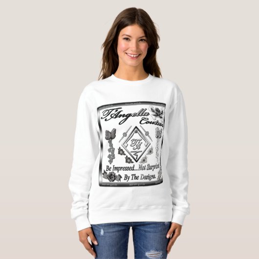 Sweatshirt fleurs noires/blanches de contraster (Devant entier)