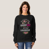 Sweatshirt Fleurs Rex Dinosaur Dinosaure Mo Grandmomsaurus mi (Devant entier)