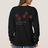 Sweatshirt Fleurs rouges de Noël typographie verte nom modern (Dos)