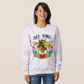 Sweatshirt Fleurs sauvages d'abeilles Graphisme Décontracté (Devant entier)