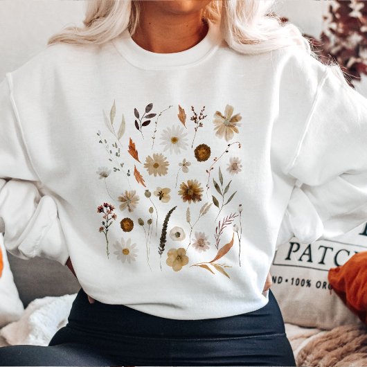 Sweatshirt Fleurs sauvages d'aquarelle automne