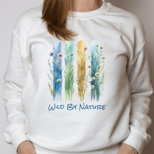 Sweatshirt Fleurs sauvages personnalisées coup de pinceau ble