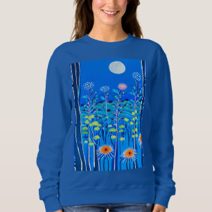 Sweatshirt Fleurs sauvages sous Pleine lune