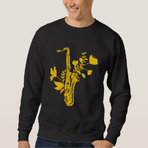 Sweatshirt Fleurs saxophones Musicien d'instruments de musiqu
