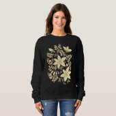 Sweatshirt Fleurs, thème fleuri sépia (Devant entier)