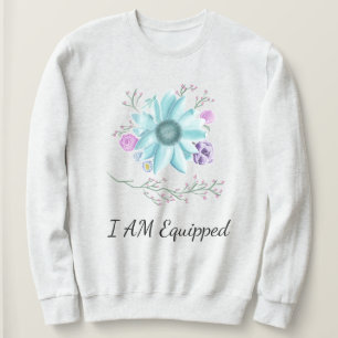 Sweatshirt Fleurs turquoises à la vigne Je suis équipé
