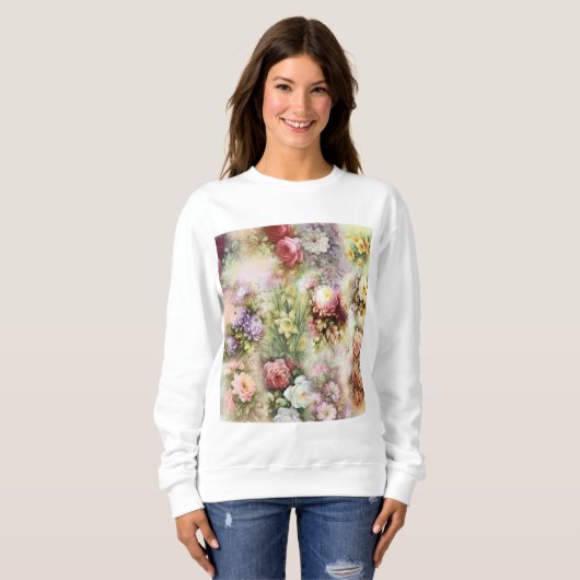 Sweatshirt Fleurs vintages (Devant entier)