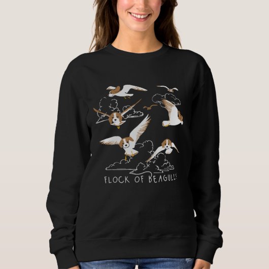 Sweatshirt Flock Of Beagulls Beagle With Bird Wings Dog (Devant)