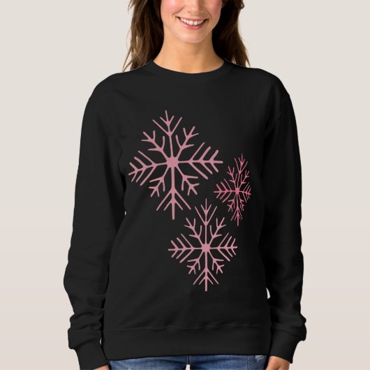 Sweatshirt flocon de neige rose (Devant)