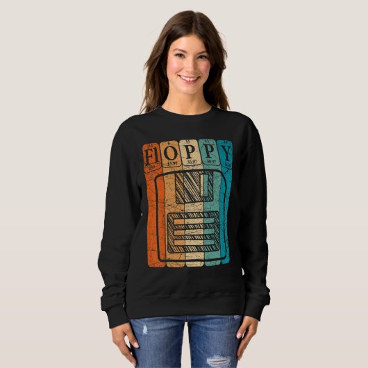 Sweatshirt Floppy Disk Periodic Table Elements Computer Nerd  (Devant entier)