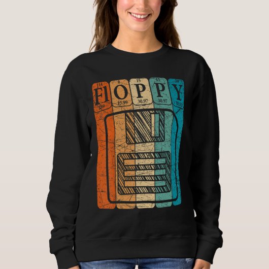 Sweatshirt Floppy Disk Periodic Table Elements Computer Nerd  (Devant)