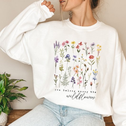 Sweatshirt Floral Fleur sauvage rétro