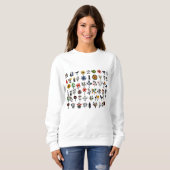 Sweatshirt Floral folk coloré et oiseaux (Devant entier)