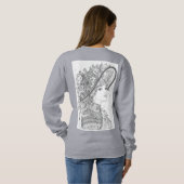 Sweatshirt Floral Hat Lady Ink Illustration (Dos entier)