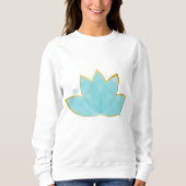 Sweatshirt Floral Lotus Seafoam Blue & Faux Gold (Devant)