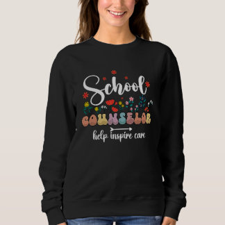 Sweatshirt Floral School Counselor Therapist Groovy Counselin
