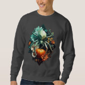 Sweatshirt Floral Spider Citrouille Pixel Art (Devant)