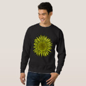 Sweatshirt Flore Rustique Tournesol Jaune Main tirée (Devant entier)