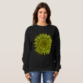 Sweatshirt Flore Rustique Tournesol Jaune Main tirée (Devant entier)
