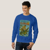 Sweatshirt Florida Alligator Wrestling | Funny Retro Coastal (Devant entier)