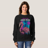 Sweatshirt Florida Miami Beach Retro Flamingo Palm Trees Vapo (Devant entier)