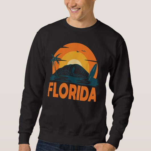 Sweatshirt Florida Palm Tree Surf Surfing Beach Island Summer (Devant)