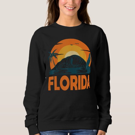 Sweatshirt Florida Palm Tree Surf Surfing Beach Island Summer (Devant)