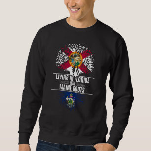 Sweatshirt Floride Accueil Maine Roots État Arbre Drapeau Amo