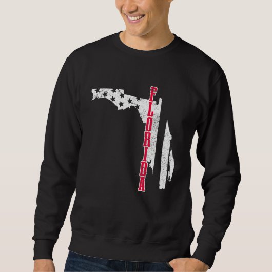 Sweatshirt Floride American Flag Map Fierté Patriotique 4ème (Devant)