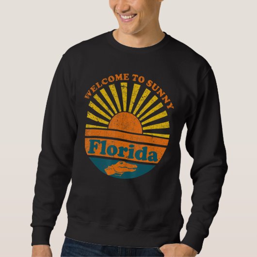 Sweatshirt Floride Bienvenue À Sunny Florida Alligator Gator (Devant)